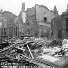 Bomb damage to 61-67 Warrington Crescent in March 1918. | City of Westminster Archive Centre