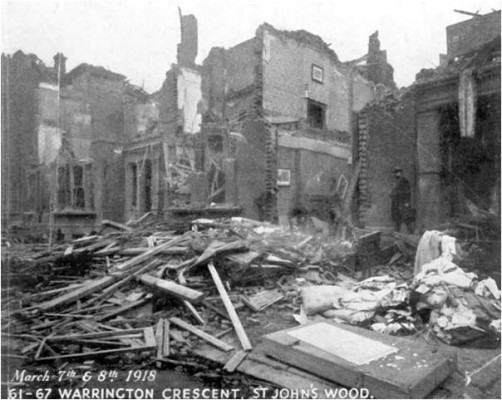 Bomb damage to 61-67 Warrington Crescent in March 1918. | City of Westminster Archive Centre