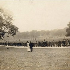 Members of A Company heading towards the drill ground in Regent’s Park during the summer of 1914. | City of Westminster Archive Centre
